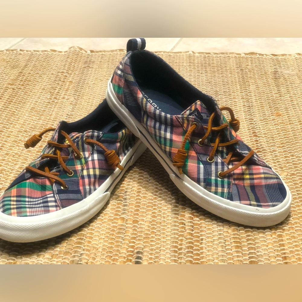 SPERRY plaid sneakers sz 8.5 women Very gently used; look new